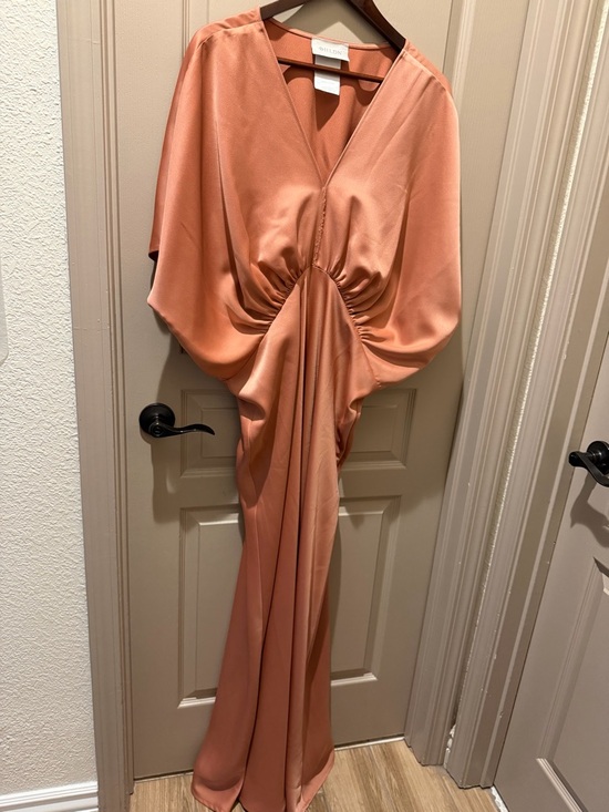 BHLDN Dresses & Skirts - BHLDN Rust-Orange Satin Dress with Label